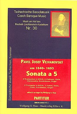 Pavel Josef Vejvanovsky Notenblätter Sonata a 5 für 2 (Natur-)Trompeten in D/C/A