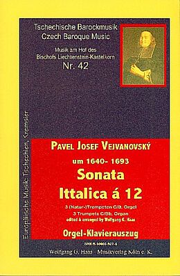 Pavel Josef Vejvanovsky Notenblätter Sonata Ittalica a 12 für 3 Naturtrompeten