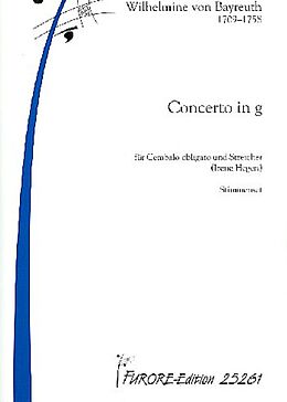 Wilhelmine von Bayreuth Notenblätter Concerto g-Moll