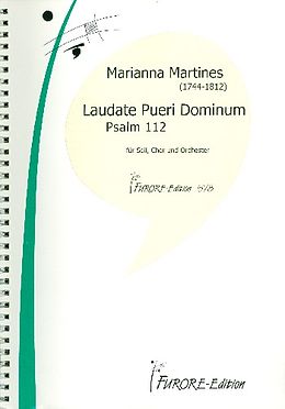 Marianna Martines Notenblätter Laudate Pueri Dominum Psalm 112