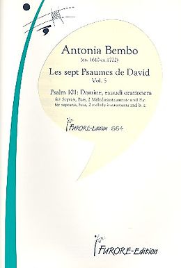 Antonia Bembo Notenblätter Domine exaudi orationem für Sopran, Bass