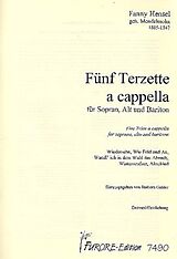 Fanny (Mendelssohn) Hensel Notenblätter 5 Terzette