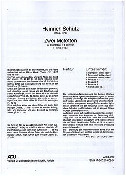 Heinrich Schütz Notenblätter 2 Motetten