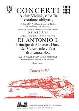 Francesco Onofrio Manfredini Notenblätter Konzert B-Dur op.3,4
