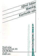 Alfred Felder Notenblätter Monolog für Klarinette