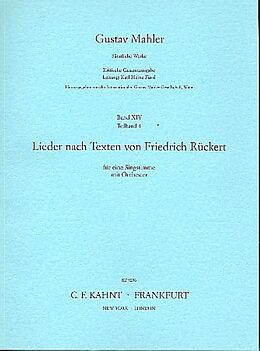 Gustav Mahler Notenblätter Lieder nach Texten von Friedrich Rückert