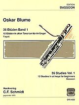Oskar Blume Notenblätter 36 Etüden Band 1 (12 Etüden in allen Tonarten für Anfänger)