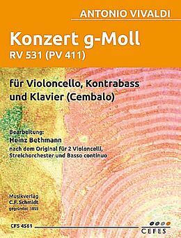 Antonio Vivaldi Notenblätter Konzert g-Moll für 2 Violoncelli, Streichorchester und Bc RV531