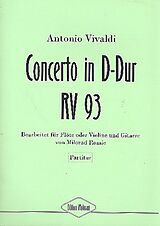 Antonio Vivaldi Notenblätter Konzert D-Dur RV93 für Flöte (Violine)