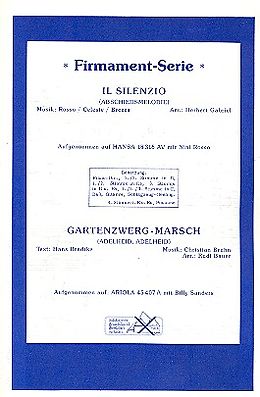 Nini Rosso Notenblätter Il Silenzio und Gartenzwerg-Marsch