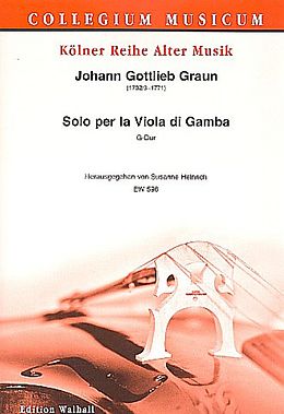 Johann Gottlieb Graun Notenblätter Sonate G-Dur