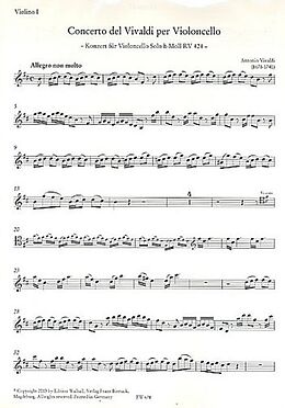 Antonio Vivaldi Notenblätter Konzert h-Moll Nr.27 RV424
