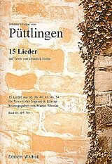 Johann Vesque von (Johann Hoven) Püttlingen Notenblätter 15 Lieder