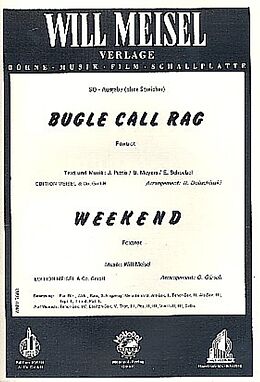 Will Meisel Notenblätter Bugle Call Rag und Weekend