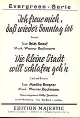 Werner Bochmann Notenblätter Ich freue mich, dass wieder Sonntag ist und Die kleine Stadt