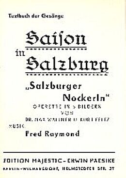 Fred Raymond Notenblätter Saison in Salzburg Libretto (dt)