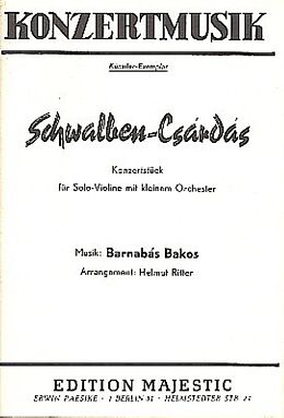Barnabas Bakos Notenblätter Schwalben-Csárdás Konzertstück