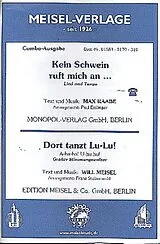 Max (Matthias Otto) Raabe Notenblätter Kein Schwein ruft mich an und Dort tanzt Lu-Lu
