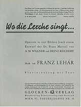 Franz Lehár Notenblätter Wo die Lerche singt