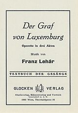 Franz Lehár Notenblätter Der Graf von Luxemburg