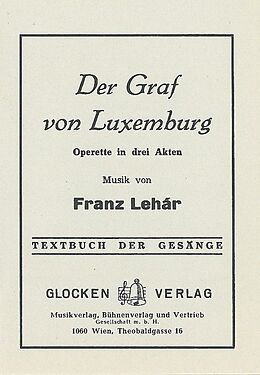 Franz Lehár Notenblätter Der Graf von Luxemburg