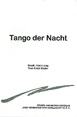 Hans Lang Notenblätter Tango der Nacht