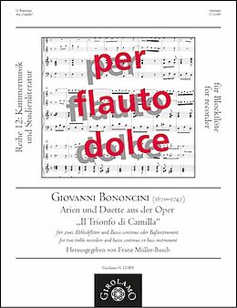 Giovanni Battista Bononcini Notenblätter Arien und Duette aus der Oper Il trionfo di Camilla