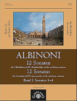 Tomaso Albinoni Notenblätter 12 Sonaten Band 1 (Nr.1-4)