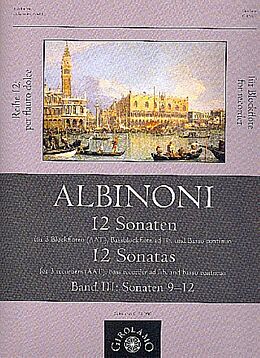 Tomaso Albinoni Notenblätter 12 Sonaten Band 3 (Nr.9-12)