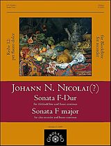 Johann Nicolaus Nicolai Notenblätter Sonate F-Dur