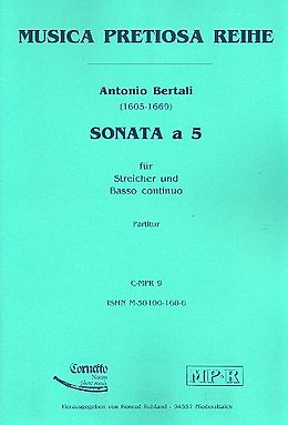 Antonio Bertali Notenblätter Sonata a 5 für Streicher und Bc