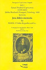 Samuel Friedrich Capricornus Notenblätter Jesus dulcis memoria für 5 Stimmen