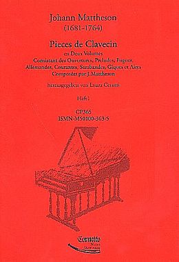 Johann Mattheson Notenblätter Pièces de clavecin Band 1 (Suiten 1-6)