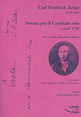 Karl Friedrich Zelter Notenblätter Sonata c-Moll per il cembalo solo