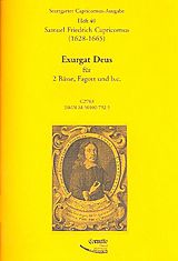 Samuel Friedrich Capricornus Notenblätter Exurgat Deus für 2 Bässe, Fagott und Bc