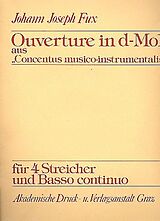 Johann Joseph Fux Notenblätter Ouvertüre d-Moll für 4 Streicher