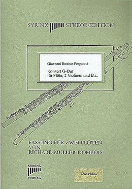 Giovanni Battista Pergolesi Notenblätter Konzert G-Dur für Flöte, 2 Violinen und Bc