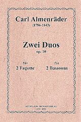Carl Almenräder Notenblätter 2 Duos op.10 für 2 Fagotte