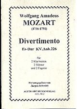 Wolfgang Amadeus Mozart Notenblätter Divertimento Es-Dur KVAnh226 für