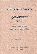 Antonio (Franz Anton Rössler) Rosetti Notenblätter Quartett B-Dur für Fagott und