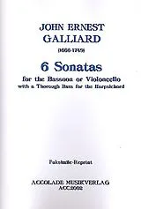 Johann Ernst Galliard Notenblätter 6 Sonaten für Fagott (Violoncello)