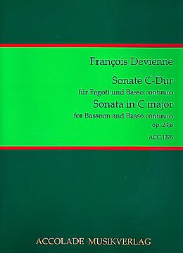Francois Devienne Notenblätter Sonate C-Dur op.24,6 für Fagott und Bc