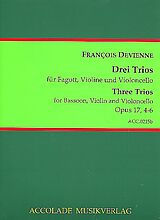 Francois Devienne Notenblätter 3 Trios op.17,4-6 für Fagott