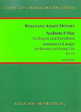 Wolfgang Amadeus Mozart Notenblätter Andante F-Dur KV315