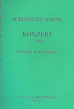 Johann Andreas Amon Notenblätter Konzert G-Dur op.10 für Viola und Orchester