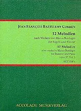 Jean Francois Barthélemy Cokken Notenblätter 12 Melodien nach Werken von
