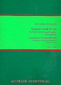 Antonio Vivaldi Notenblätter Konzert e-Moll RV484 für Fagott, Streicher und Cembalo