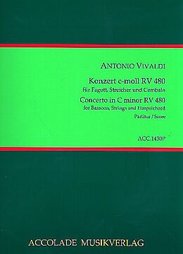 Antonio Vivaldi Notenblätter Konzert c-Moll RV480 für Fagott