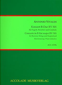 Antonio Vivaldi Notenblätter Konzert B-Dur RV501 für Fagott, Streicher und Bc