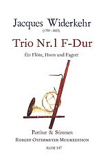 Jacques-Christian Michel Widerkehr Notenblätter Trio F-Dur Nr. 1 Flöte, Horn und Fagott